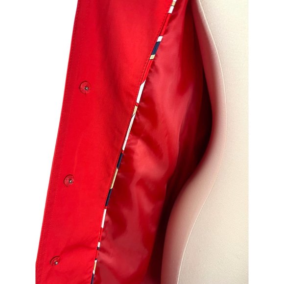Michael, Michael Kors Red Hooded Trench Jacket, Women's Size Medium - Picture 16 of 16
